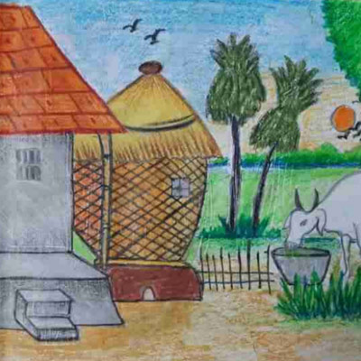 Fun with Pencil and Colour (Drawing) book for class 4 - Sahitya Bhawan-saigonsouth.com.vn